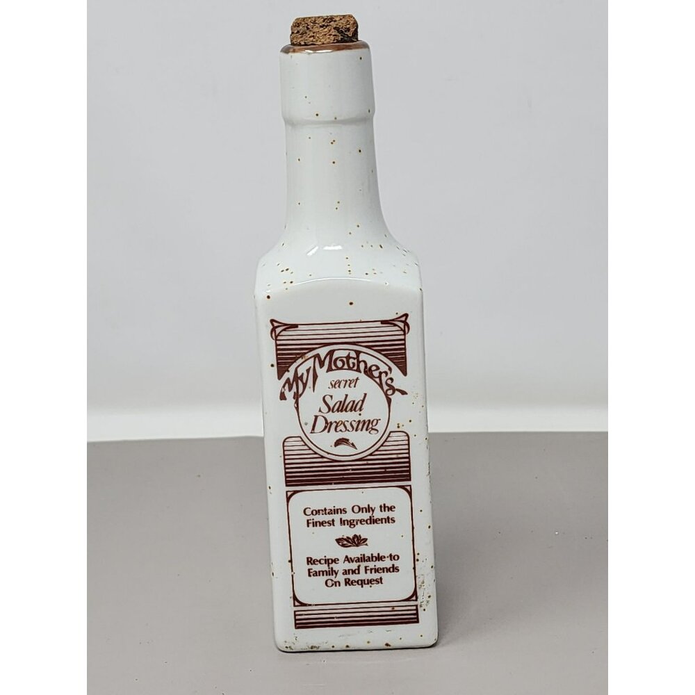 Vintage Retro Ceramic My Mothers Secret Salad Dressing Jar